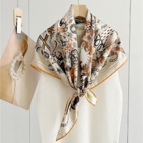 روسری ابریشمی دوبل رنگ