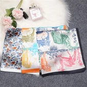 روسری ابریشم گلدار چاپ شده